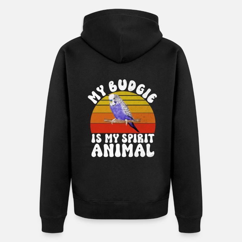 Budgie Gift - Unisex Premium Bio Zip Hoodie - Schwarz