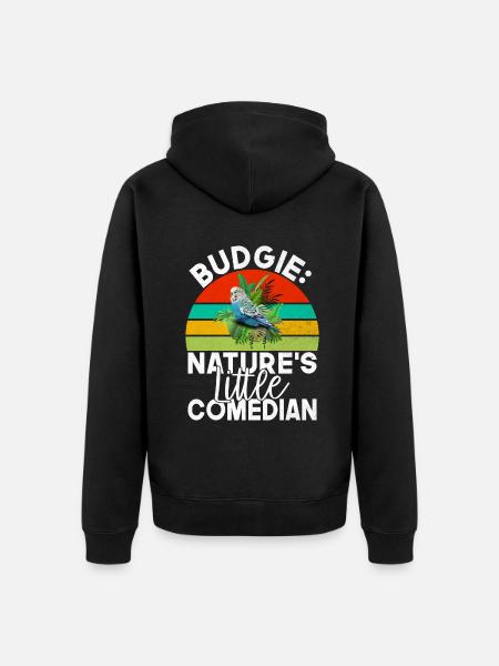 Budgie Gift - Unisex Premium Organic Zip Hoodie - black