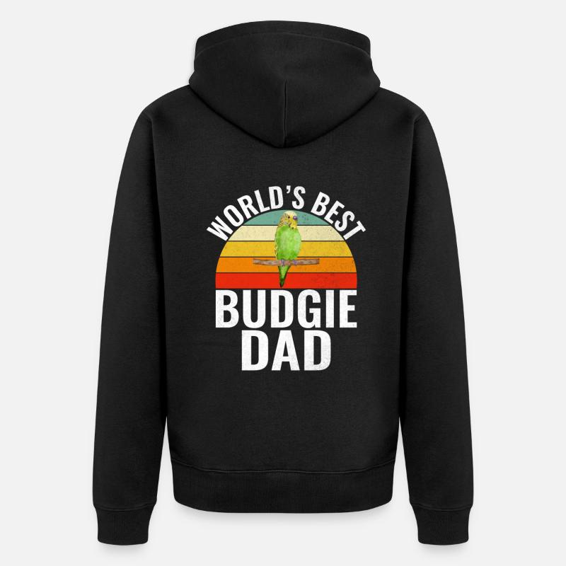 Budgie Gift - Unisex Premium Bio Zip Hoodie - Schwarz