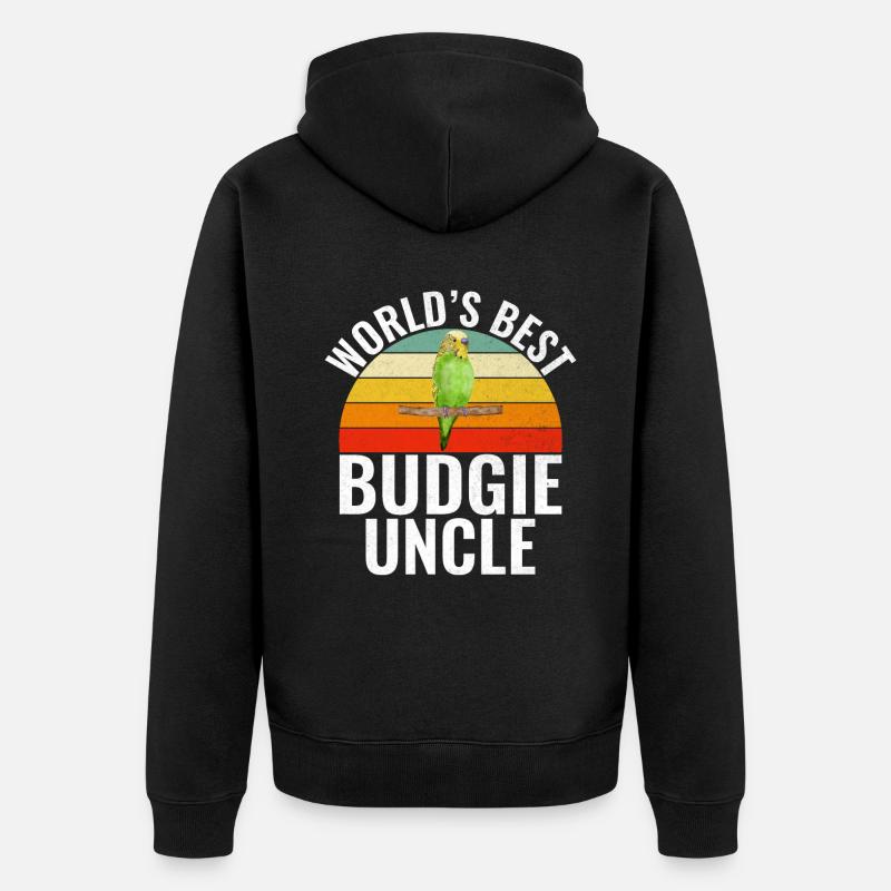Budgie Gift - Unisex Premium Bio Zip Hoodie - Schwarz
