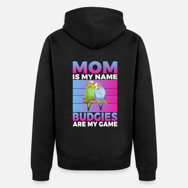 Budgie Gift - Unisex Premium Bio Zip Hoodie - Schwarz