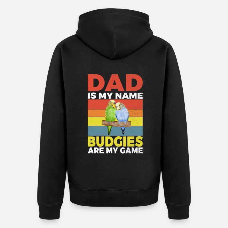 Budgie Gift - Unisex Premium Bio Zip Hoodie - Schwarz