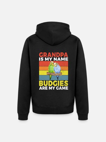 Budgie Gift - Unisex Premium Organic Zip Hoodie - black