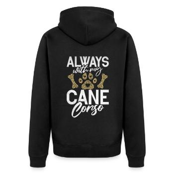 Cane Corso Gifts - Unisex Premium Organic Zip Hoodie - black - Back - Nico (187cm)