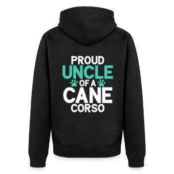 Cane Corso Gifts - Unisex Premium Organic Zip Hoodie - black - Back - Nico (187cm)