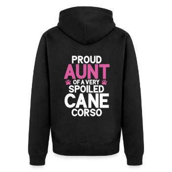 Cane Corso Gifts - Unisex Premium Organic Zip Hoodie - black - Back - Nico (187cm)
