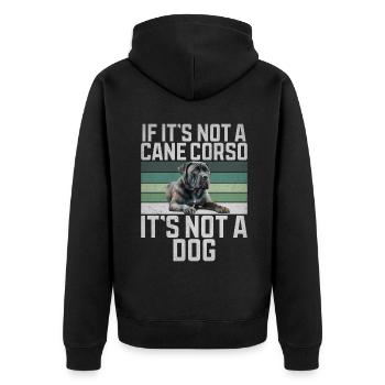 Cane Corso Gifts - Unisex Premium Organic Zip Hoodie - black - Back - Nico (187cm)