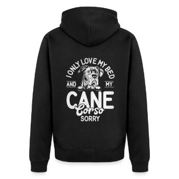 Cane Corso Gifts - Unisex Premium Organic Zip Hoodie - black - Back - Nico (187cm)