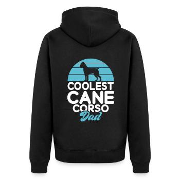 Cane Corso Gifts - Unisex Premium Organic Zip Hoodie - black - Back - Nico (187cm)