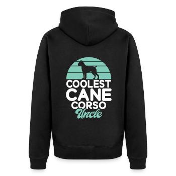 Cane Corso Gifts - Unisex Premium Organic Zip Hoodie - black - Back - Nico (187cm)