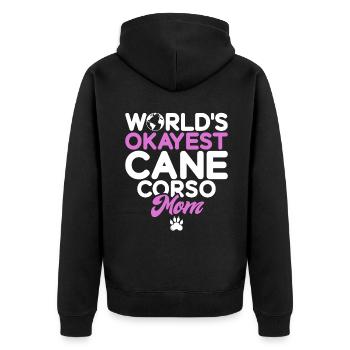 Cane Corso Gifts - Unisex Premium Organic Zip Hoodie - black - Back - Nico (187cm)