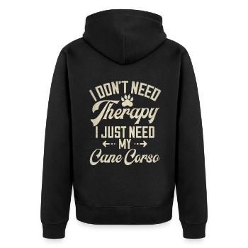 Cane Corso Gifts - Unisex Premium Organic Zip Hoodie - black - Back - Nico (187cm)