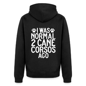 Cane Corso Gifts - Unisex Premium Organic Zip Hoodie - black - Back - Nico (187cm)