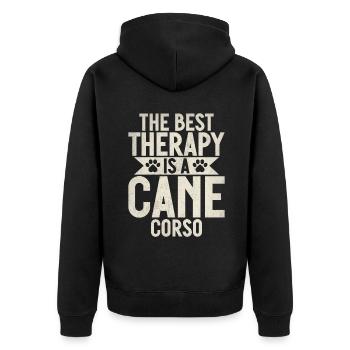 Cane Corso Gifts - Unisex Premium Organic Zip Hoodie - black - Back - Nico (187cm)
