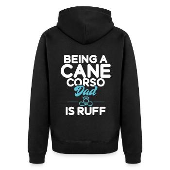 Cane Corso Gifts - Unisex Premium Organic Zip Hoodie - black - Back - Nico (187cm)