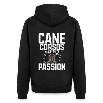 Cane Corso Gifts - Unisex Premium Organic Zip Hoodie - black - Back - Nico (187cm)