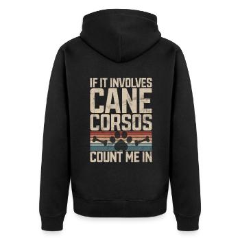 Cane Corso Gifts - Unisex Premium Organic Zip Hoodie - black - Back - Nico (187cm)