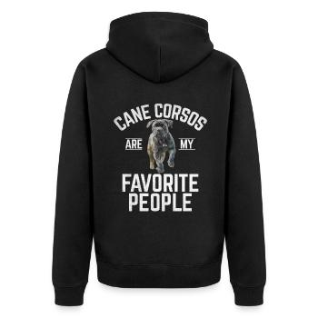 Cane Corso Gifts - Unisex Premium Organic Zip Hoodie - black - Back - Nico (187cm)