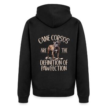Cane Corso Gifts - Unisex Premium Organic Zip Hoodie - black - Back - Nico (187cm)