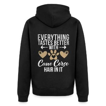 Cane Corso Gifts - Unisex Premium Organic Zip Hoodie - black - Back - Nico (187cm)