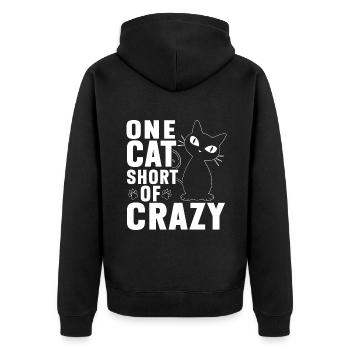 Cat Dad Gifts - Unisex Premium Bio Zip Hoodie - Schwarz - Hinten - Nico (187cm)