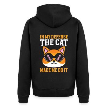 Cat Dad Gifts - Unisex Premium Organic Zip Hoodie - black - Back - Nico (187cm)