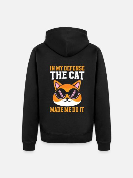 Cat Dad Gifts - Unisex Premium Organic Zip Hoodie - black