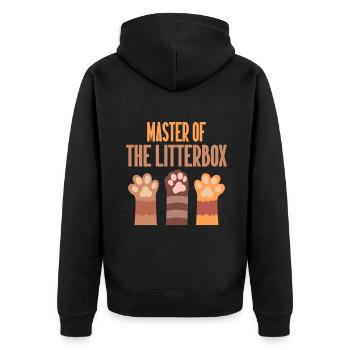Cat Dad Gifts - Unisex Premium Bio Zip Hoodie - Schwarz - Hinten - Nico (187cm)