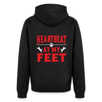 Cat Dad Gifts - Unisex Premium Bio Zip Hoodie - Schwarz - Hinten - Nico (187cm)