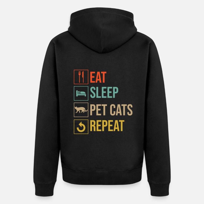 Cadeaux Chat Papa - Veste à capuche bio Premium Unisexe - noir