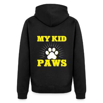 Cat Dad Gifts - Unisex Premium Bio Zip Hoodie - Schwarz - Hinten - Nico (187cm)