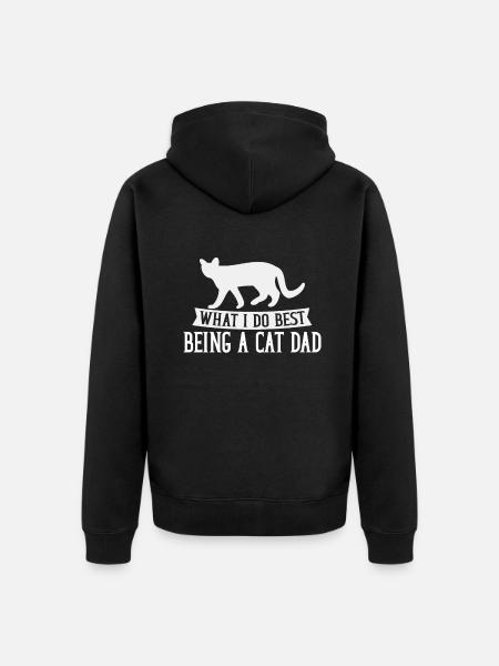 Cat Dad Gifts - Unisex Premium Bio Zip Hoodie - Schwarz