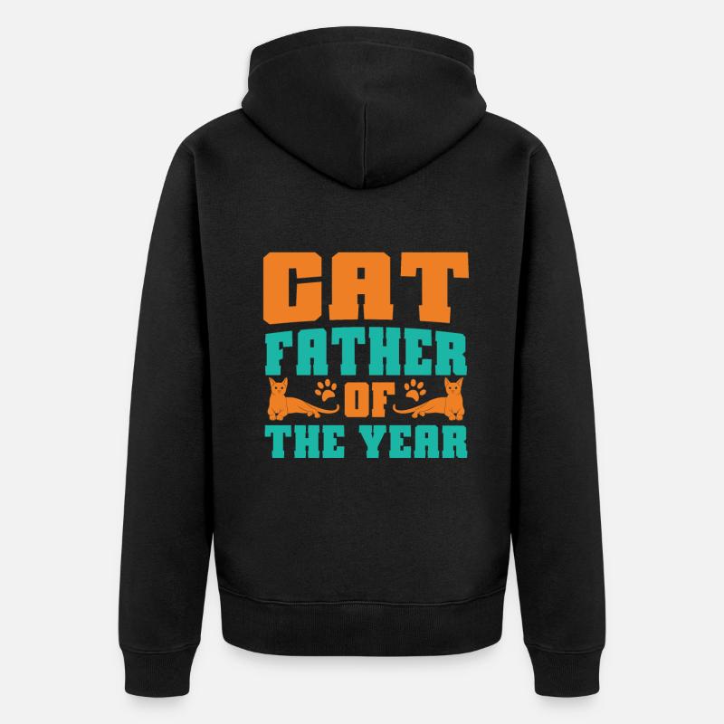 Cadeaux Chat Papa - Veste à capuche bio Premium Unisexe - noir
