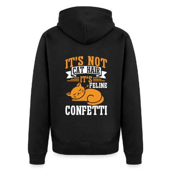 Cat Dad Gifts - Unisex Premium Bio Zip Hoodie - Schwarz - Hinten - Nico (187cm)