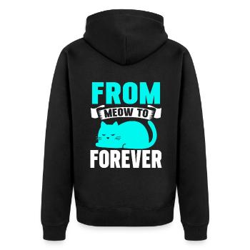 Cat Dad Gifts - Unisex Premium Bio Zip Hoodie - Schwarz - Hinten - Nico (187cm)