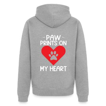 Cat Dad Gifts - Unisex Premium Bio Zip Hoodie - Grau meliert - Hinten - Nico (187cm)