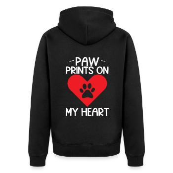 Cat Dad Gifts - Unisex Premium Bio Zip Hoodie - Schwarz - Hinten - Nico (187cm)