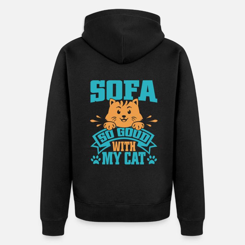 Cadeaux Chat Papa - Veste à capuche bio Premium Unisexe - noir