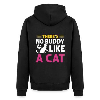 Cat Dad Gifts - Unisex Premium Bio Zip Hoodie - Schwarz - Hinten - Nico (187cm)