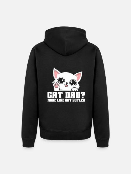 Cat Dad Gifts - Unisex Premium Organic Zip Hoodie - black