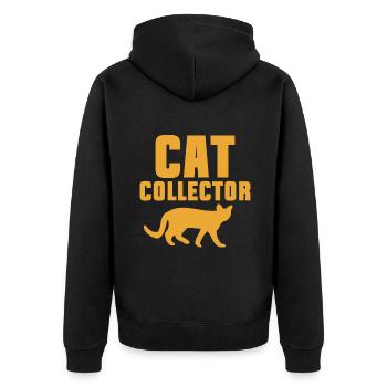 Cat Dad Gifts - Unisex Premium Bio Zip Hoodie - Schwarz - Hinten - Nico (187cm)