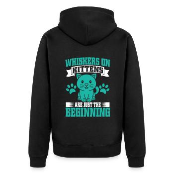 Cat Dad Gifts - Unisex Premium Bio Zip Hoodie - Schwarz - Hinten - Nico (187cm)