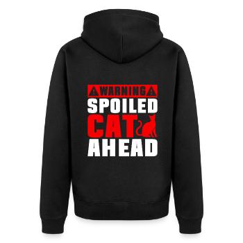 Cat Dad Gifts - Unisex Premium Bio Zip Hoodie - Schwarz - Hinten - Nico (187cm)