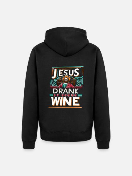 Jesus Drank Wine 12 - Unisex Premium Bio Zip Hoodie - Schwarz