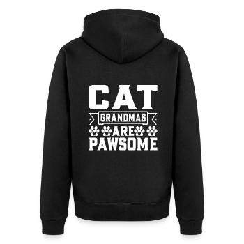 Cadeaux de grand-mère chat - Veste à capuche bio Premium Unisexe - noir - Dos - Nico (187cm)