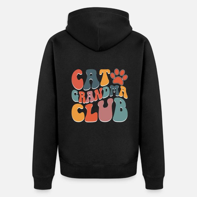 Cadeaux de grand-mère chat - Veste à capuche bio Premium Unisexe - noir