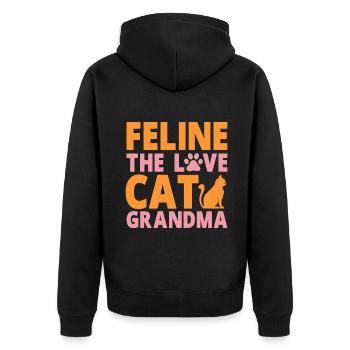 Cadeaux de grand-mère chat - Veste à capuche bio Premium Unisexe - noir - Dos - Nico (187cm)