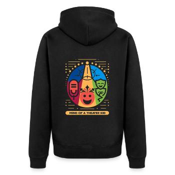 Mind Of A Theater Kid 2 - Unisex Premium Bio Zip Hoodie - Schwarz - Hinten - Nico (187cm)