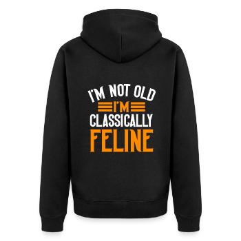 Cadeaux de grand-mère chat - Veste à capuche bio Premium Unisexe - noir - Dos - Nico (187cm)