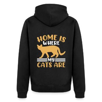 Cadeaux de grand-mère chat - Veste à capuche bio Premium Unisexe - noir - Dos - Nico (187cm)